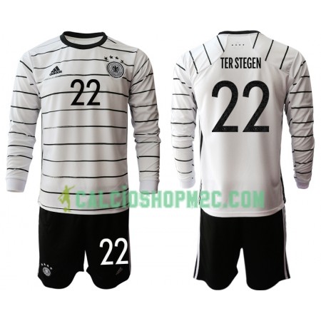 Germania TER STEGEN 22 Bambino Maglia Prima Euro 2020 Manica Lunga (+ Pantaloncini)